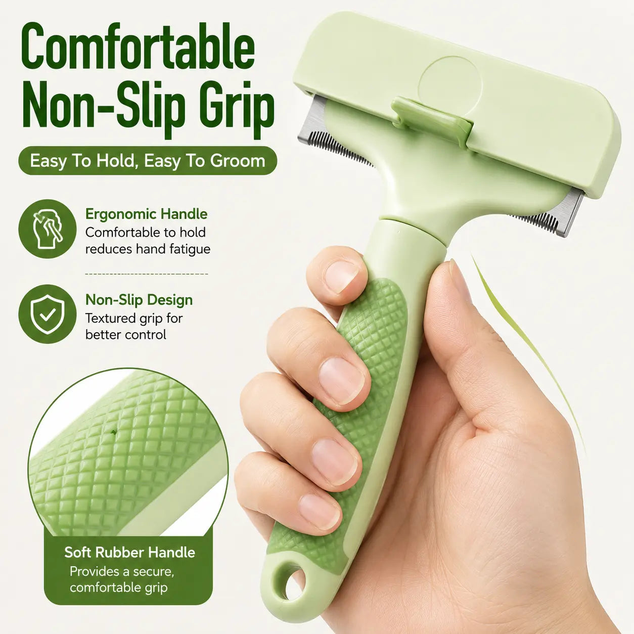Professional Pet Deshedding Tool for Dogs & Cats, Gentle Undercoat Rake, Fast Shedding Reduction, Dematting Comb for Long Hair Pets, Cat & Dog Grooming Fur Removal Brush，Sleek, Ez, Brush